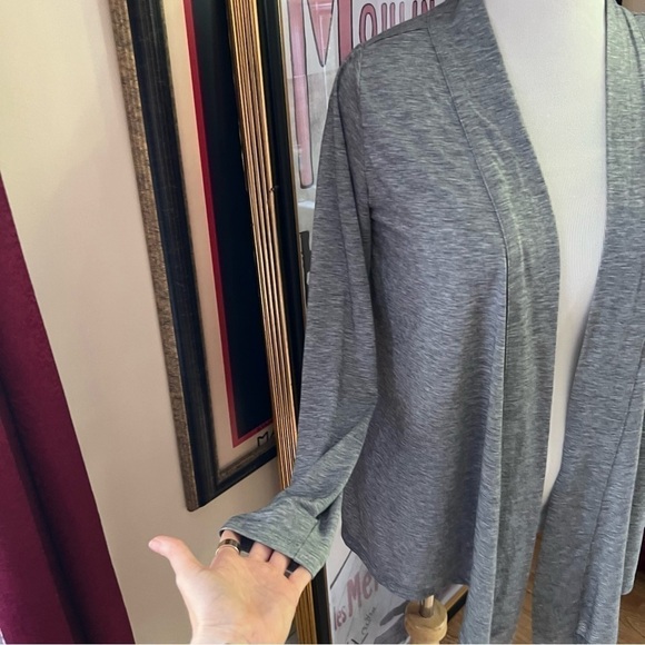 Eddie Bauer: Women's Heathered Gray Open Lightweight Layering Cardigan Sz M - Picture 5 of 8